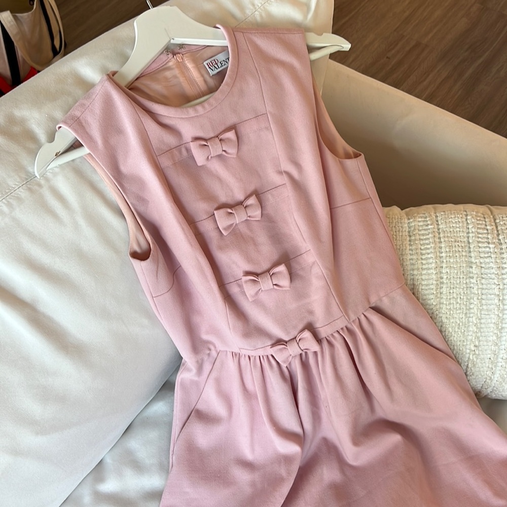 Small Red Valentino Pink Bow Mini Dress